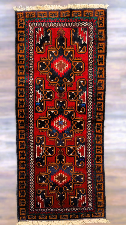 Afghani Hand Woven Wool Runner